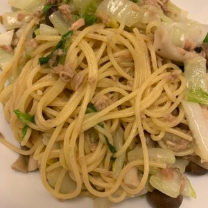 和風パスタ【しめじと白菜とツナのバター醤油】